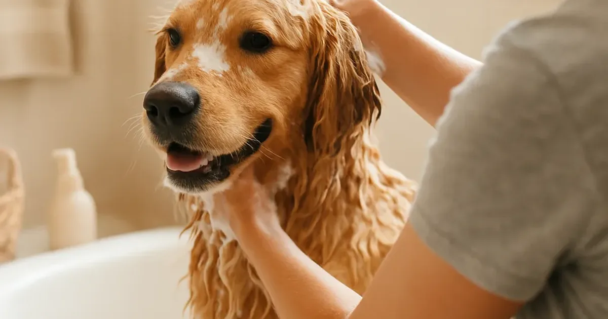 Bain du chien à la maison : fréquence et étapes zen