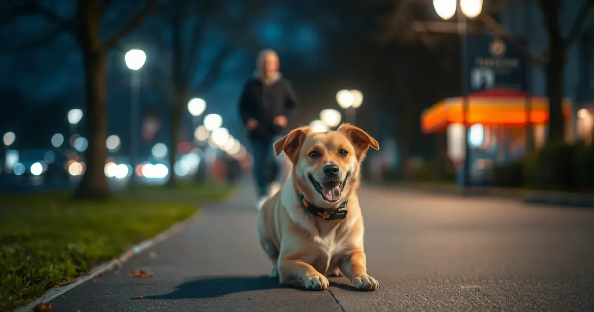 Promenade nocturne : chien visible et détendu en 5 astuces