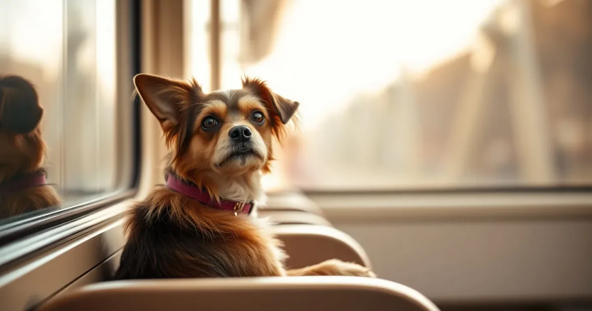 Chien en train : billet, muselière et zen attitude